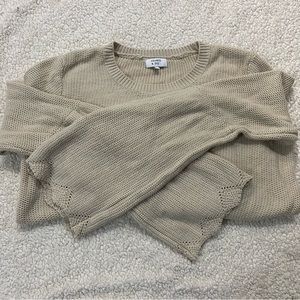 Crown and Ivy beige bell sleeved Knit Sweater